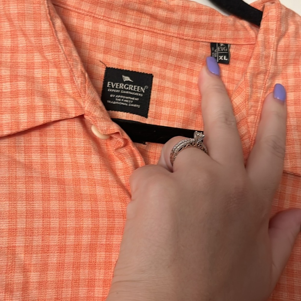 Orange button down tee - Picture 2 of 3